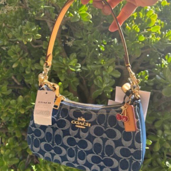 Coach Cherry Denim CAF82 Shoulder Bag - Picture 2 of 7